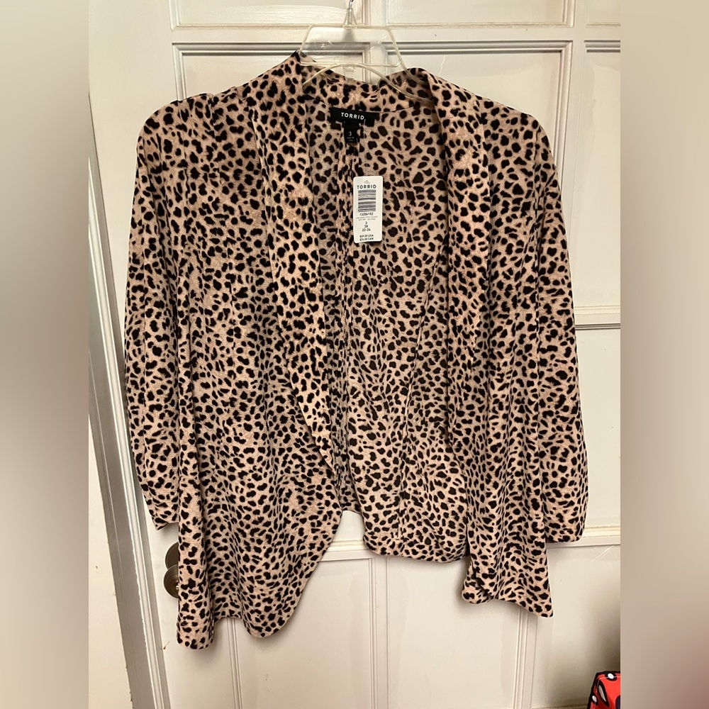 Torrid Leopard Drape Front Blazer-NWT 3x